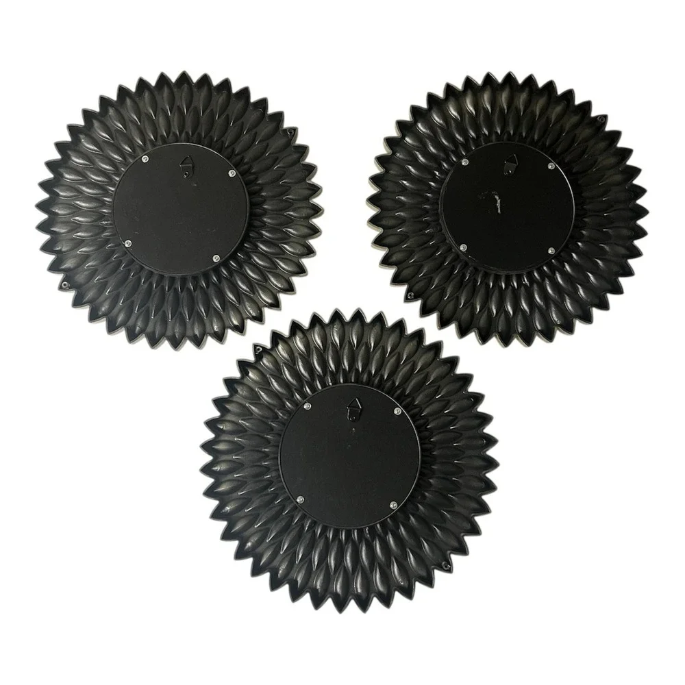 Starburst Sunflower Mirrors Wall Art Decor Set Plastic Gold 10